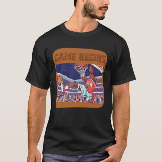 Camiseta o jogo de basquetebol do slam dunk começa