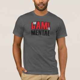 Camiseta O jogo é vermelho mental/branco no asfalto