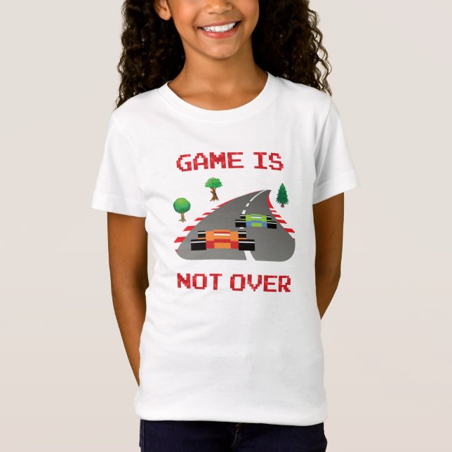 Camiseta O jogo não está sobre o jogo de vídeo pixelizado (Frente)