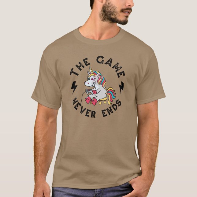 Camiseta O jogo nunca acaba para Unicórnios (Frente)