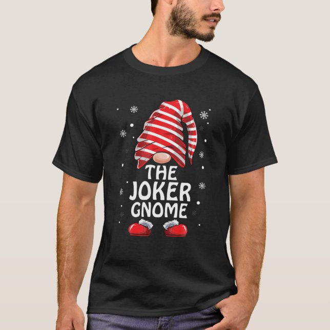 Camiseta O Joker Gnomo Correspondente de Natal da Família (Frente)