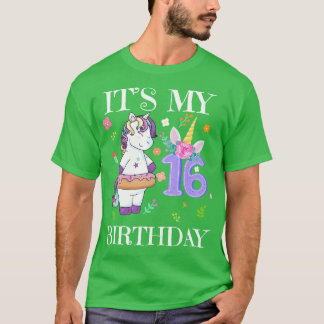 Camiseta O Justo Unicórnio É O Meu 16º Aniversário