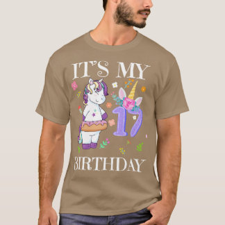 Camiseta O Justo Unicórnio É O Meu 17º Aniversário