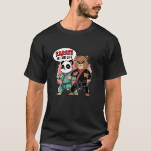 Camiseta O Karate é Para Viver - Urso Karate e Panda