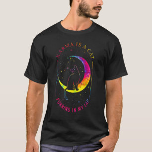 Camiseta O Karma Multicolorido É Um Gato Prendendo No Meu L