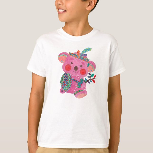 Camiseta O Koala cor-de-rosa (Frente)