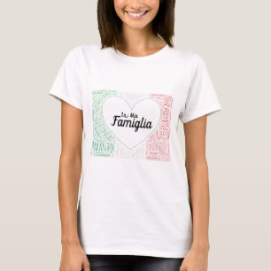 Camiseta O La Mia Familia apelida a bandeira do italiano do