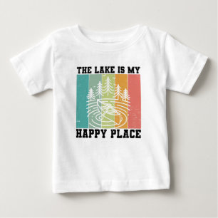 Camiseta O lago é o meu feliz lugar, o lago Vintage, que a