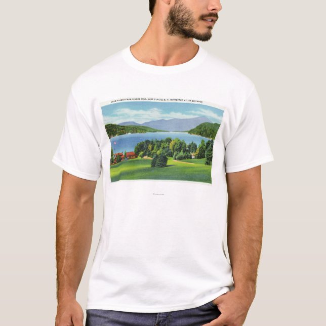 Camiseta O lago Whiteface Mt na distância (Frente)
