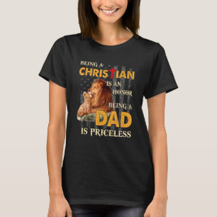 Camiseta O Leão Ser Cristão É Uma Honra Ser Um Pai