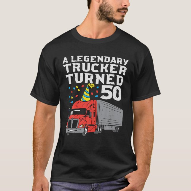 Camiseta O Legendário Caminhoneiro Transformou 50 50º Camin (Frente)