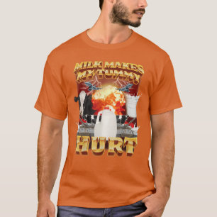 Camiseta O Leite Faz Meu Umbigo Doer Meme Divertido Para Ho
