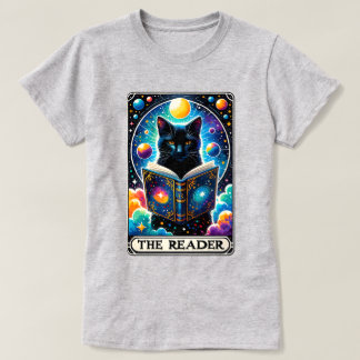 Camiseta O Leitor Black Cat Tarot Card T Shirt