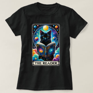 Camiseta O Leitor Black Cat Tarot Card T Shirt