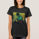 Camiseta O leitor novo Vincent Van Gogh<br><div class="desc">A camiseta apresenta "Une liseuse de romans", ou seja, "A Novel Reader" (1888) de Vincent Van Gogh, originalmente uma pintura de óleo na canvas. Ela mostra uma mulher com seu rosto em um livro, uma biblioteca e uma escada atrás dela. A mulher está em tons legal enquanto o livro e...</div>