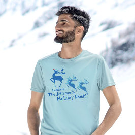 Camiseta O líder de renas azul e vermelho do Natal