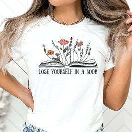 Camiseta O livro lança camisa, Perder-se num livro