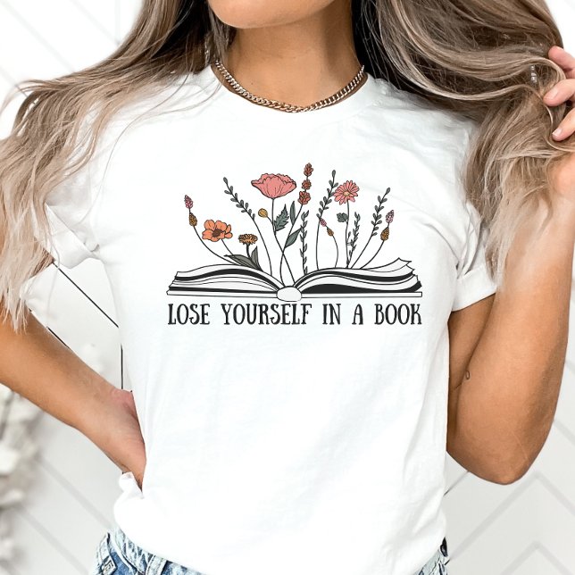 Camiseta O livro lança camisa, Perder-se num livro (Criador carregado)
