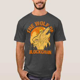 Camiseta O Lobo da Blockchain Engraçado Bitmoney Wall Stree