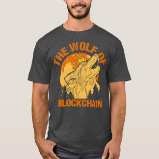 Camiseta O Lobo da Blockchain Engraçado Bitmoney Wall Stree