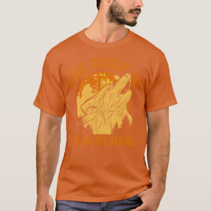 Camiseta O Lobo da Blockchain Engraçado Bitmoney Wall Stree