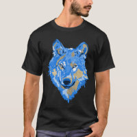 O lobo é dourado azul clássico