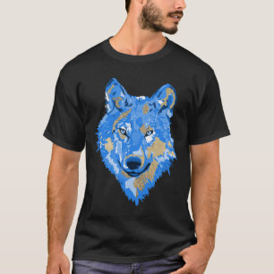 Camiseta O lobo é dourado azul clássico