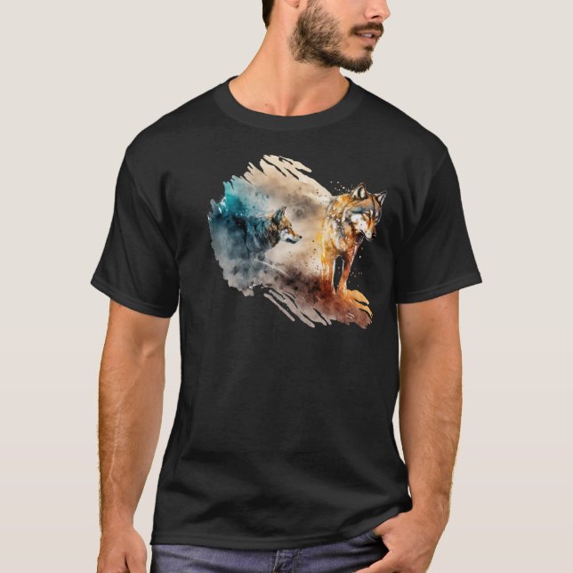 Camiseta O lobo é o meu animal espiritual "simpático" (Frente)