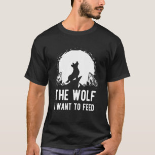 Camiseta O Lobo Que Eu Quero Alimentar Corgi Uiva Para a Lu