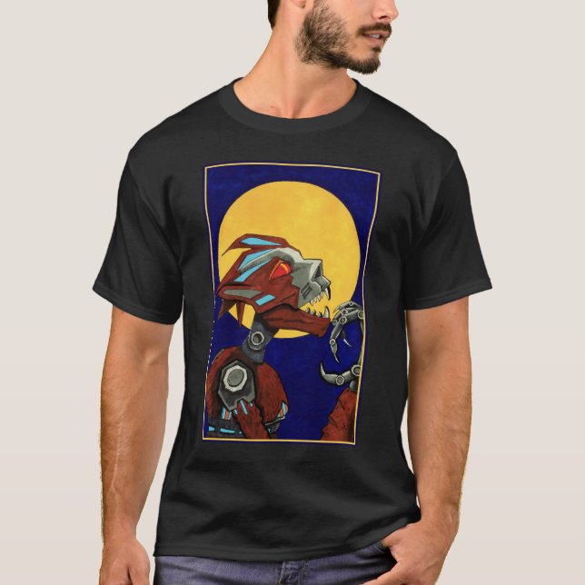 Camiseta O Lobo Robótico Uiva de Estanho (Frente)