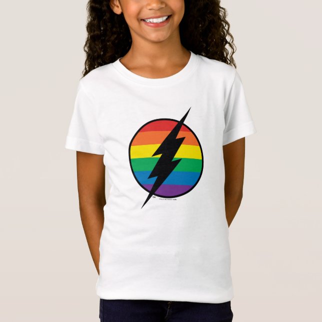 Camiseta O logotipo Flash Rainbow (Frente)