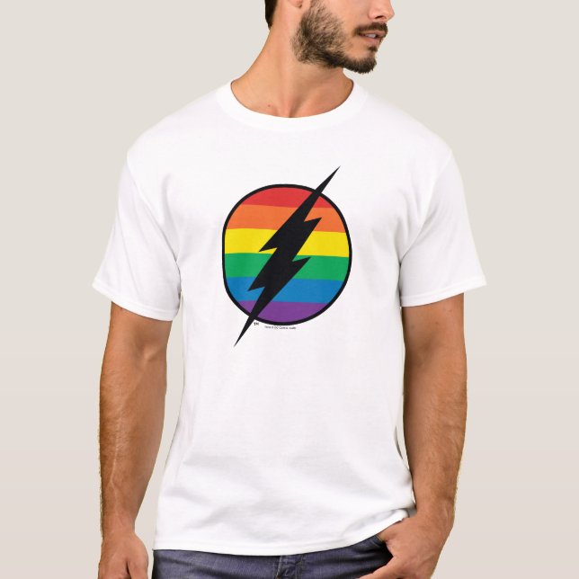 Camiseta O logotipo Flash Rainbow (Frente)