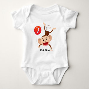 Camiseta O macaco do primeiro aniversario personaliza