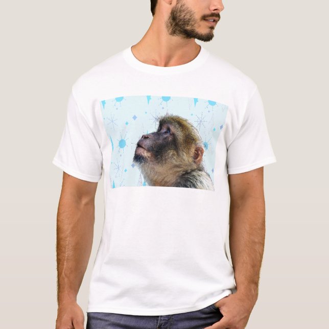 Camiseta O Macaco Vê O Papel De Carteira Moderno Do Meio sé (Frente)