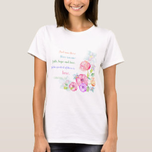 Camiseta o maior deles são as flores de amor, aquarela