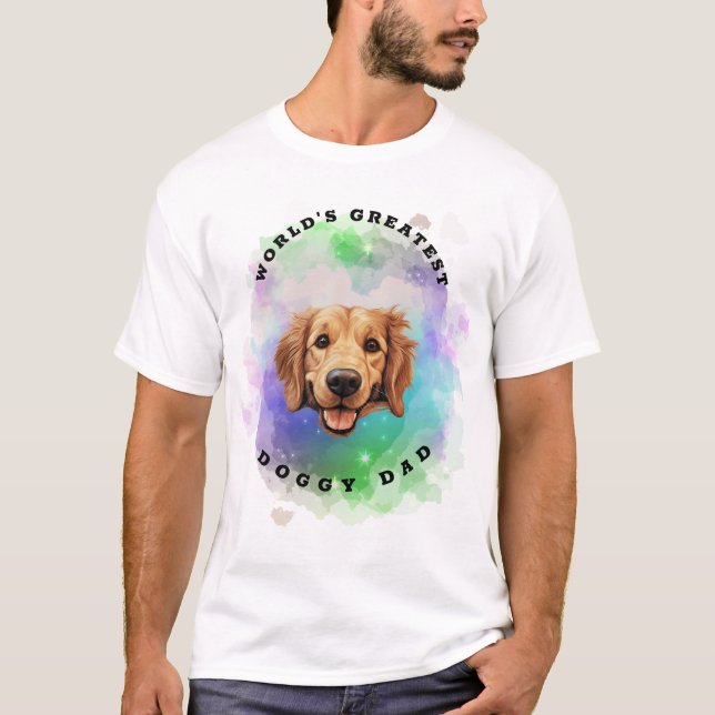 Camiseta O maior Pai de cães do mundo - Ouro (Frente)