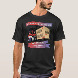 Camiseta O maior Pai personalizado do Reino Unido empilhado