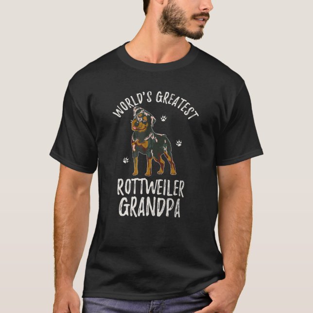 Camiseta O maior rottweiler do mundo vovô engraçado Rottie  (Frente)
