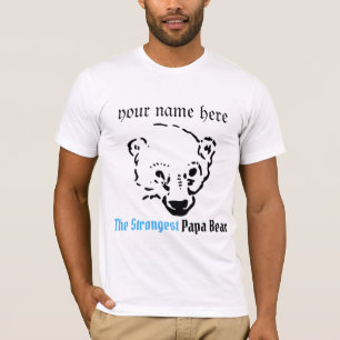 Camiseta o mais forte urso papa, presente de Pai Simples