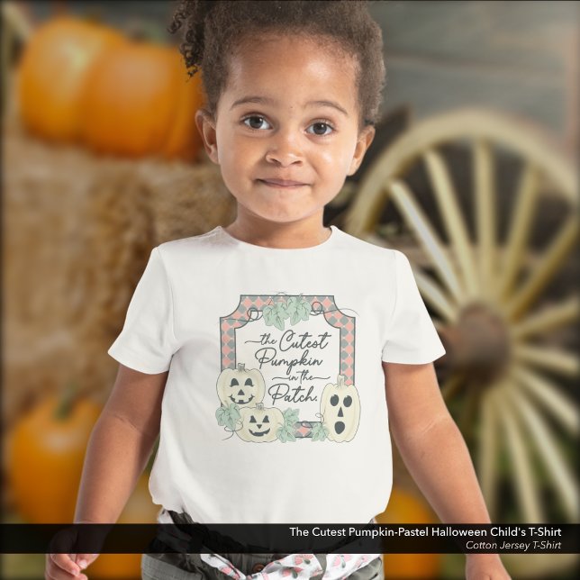 Camiseta O Mais Pumpkin-Pastel Cores do Dia das Bruxas (The Cutest Pumpkin-Pastel Halloween T-Shirt: Available in Toddler and Baby Sizes Shown in White)
