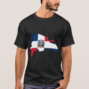 Camiseta O mapa da bandeira da República Dominicana FAZ