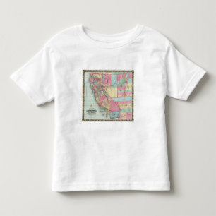 Camiseta O mapa de Bancroft de Califórnia, Nevada