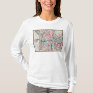 Camiseta O mapa de Bancroft de Oregon, Washington, Idaho