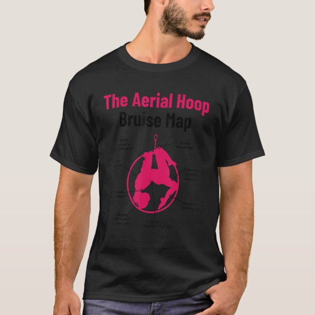 Camiseta O Mapa de Hematomas do Aro Aéreo Acrobacias Ginást (Frente)
