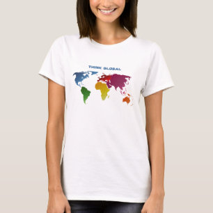Camiseta O mapa do mundo pensa global