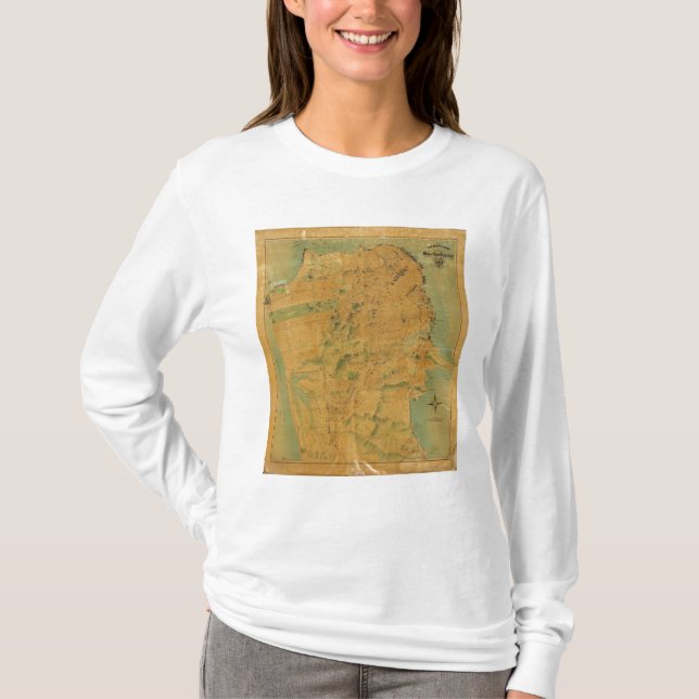 Camiseta O mapa dos cavaleiros de San Francisco (Frente)