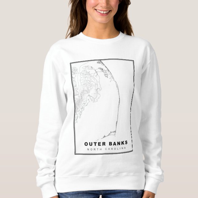 Camiseta O Mapa dos Outer Banks (Frente)