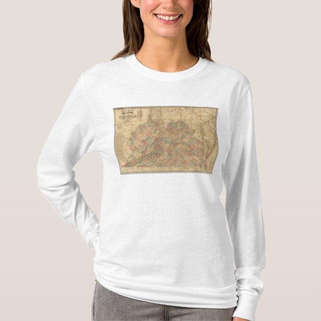 Camiseta O mapa oficial de Lloyd do estado de Virgínia (Frente)