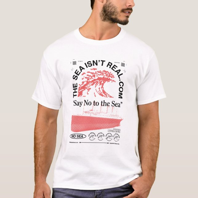 Camiseta O mar não é real (Frente)