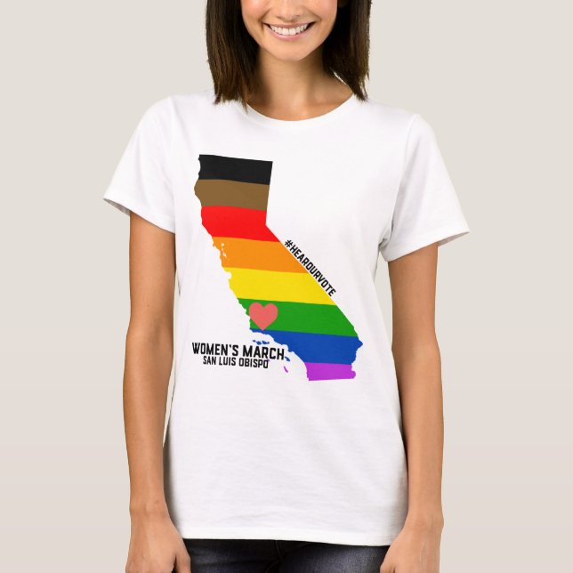 Camiseta O março SLO das mulheres - LGBTQ (Frente)